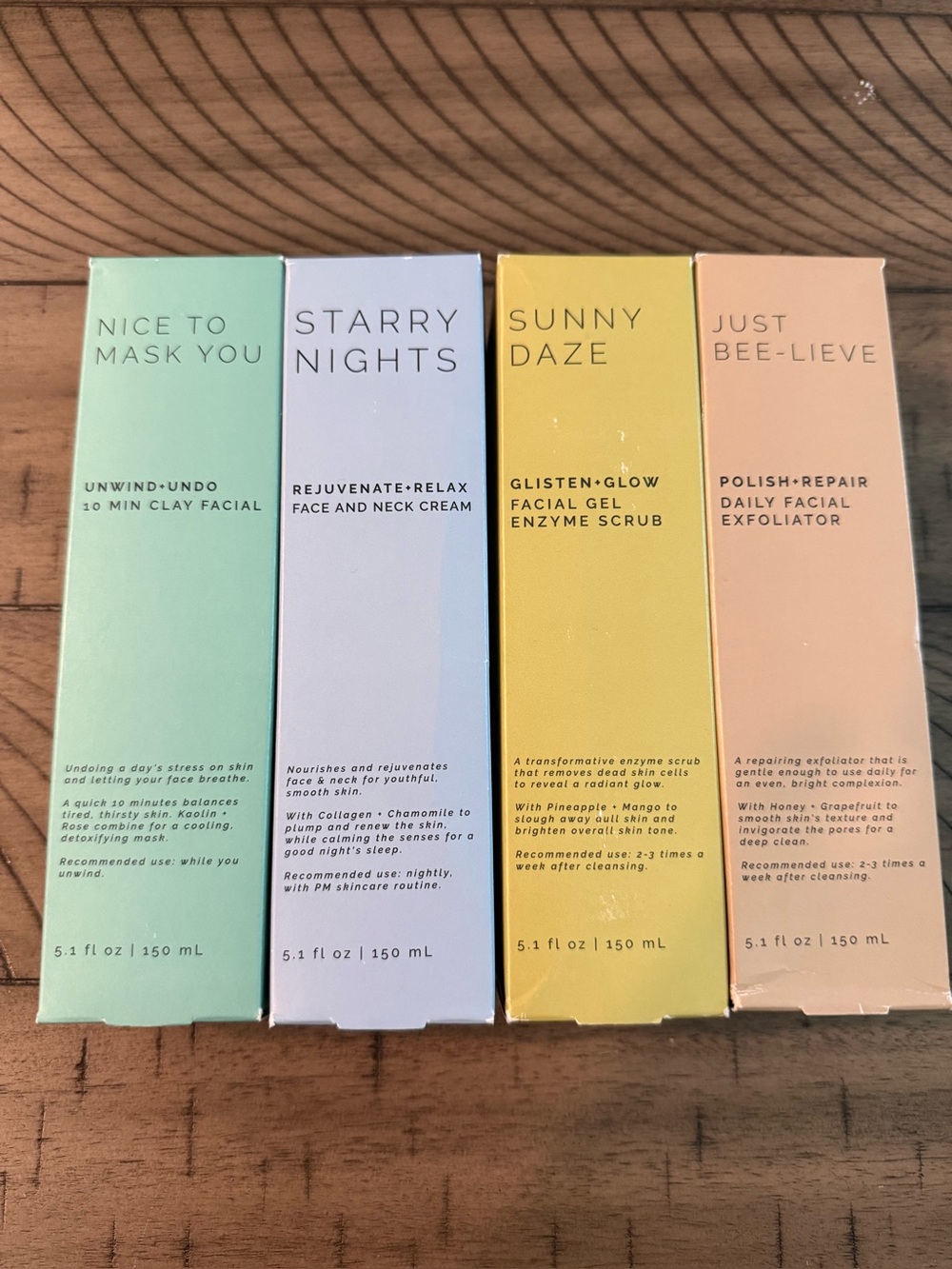 4 Pc Skincare Sun & Moon Set: Exfoliator, Night Mask and Face & Neck Cream 150mL